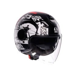 AGV Eteres History Casco Jet, nero-bianco-rosso, dimensione 2XL per uomo