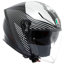 AGV K5 Jet Evo Control Casco Jet, nero-bianco-rosa, dimensione S per uomo