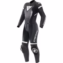 Dainese Fulminea Tuta in pelle da moto 2 pezzi da donna, nero-bianco, dimensione 40 per donne