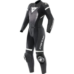 Dainese Fulminea Tuta in pelle da moto 2 pezzi da donna, nero-bianco, dimensione 40 per donne
