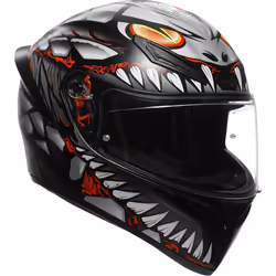 AGV K1 S Lyzard Casco, nero-grigio-rosso, dimensione S per uomo