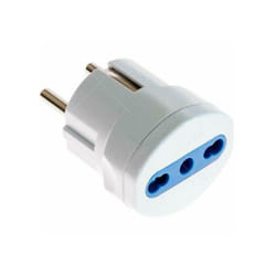 Rosi materiale elettrico adattatore di corrente spina schuko 2p + t 16a presa 10 / 16a 2p + t italiana rs70140
