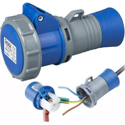 Rosi - Presa industriale 230V a cablaggio rapido, 2P+T, 16A, IP67, blu 8223R