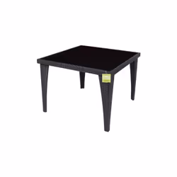 Set Tavolo + 4 Sedie Wiker Nero Dimensione Tavolo : 100x100cm H 72cm Dimensione Sedie : 45x43x86 SET TAVOLO WIKER + 4 SEDIE C ...