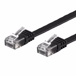 Techly Cavo di Rete Patch Flat in Rame Cat.6A UTP 3m Nero, 3 m, Cat6a, U/UTP (UTP), RJ-45, RJ-45, Nero