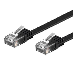 Techly Cavo di Rete Patch Flat in Rame Cat.6A UTP 3m Nero