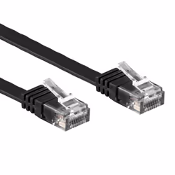 Techly Cavo di Rete Patch Flat in Rame Cat.6A UTP 3m Nero
