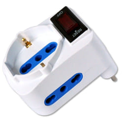 Techly Adattatore Compatto con 2 Prese Bipasso e 1 Bipasso/Schuko Spina 10A