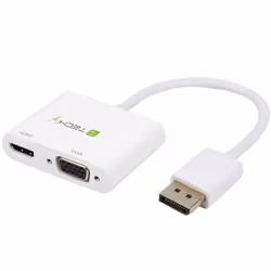 Techly Adattatore DisplayPort ad HDMI/VGA, 0,15 m, DisplayPort, HDMI + VGA (D-Sub), Maschio, Femmina, 4096 x 3072 Pixel