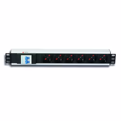 Techly I-CASE STRIP-16V, Basic, 1.5U, Monofase, Orizzontale, Alluminio, Nero, Argento