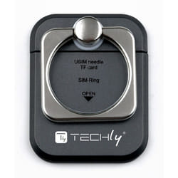 Techly I-SMART-RINGB supporto per personal communication Telefono cellulare/smartphone Nero