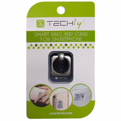 Techly I-SMART-RINGB supporto per personal communication Telefono cellulare/smartphone Nero
