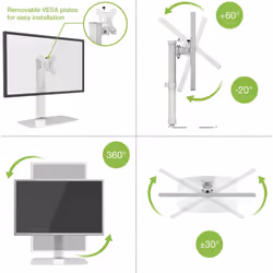Techly ICA-LCD 260 Supporti a parete per TV 27" Scrivania Bianco - Vista aggiuntiva 5