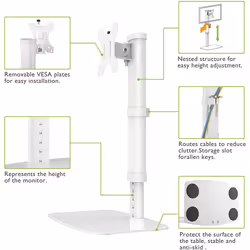 Techly ICA-LCD 260 Supporti a parete per TV 27" Scrivania Bianco - Vista aggiuntiva 6