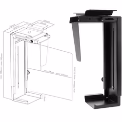 Techly ICA-CS 66 supporto per CPU Porta CPU sotto scrivania Nero