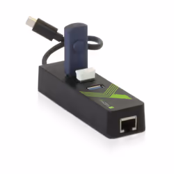 Techly Adattatore Convertitore USB-C Ethernet Gigabit con Hub 3 porte USB-A 3.0