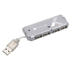 Techly Hub USB Tascabile 4 porte Silver