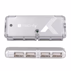 Techly Hub USB Tascabile 4 porte Silver