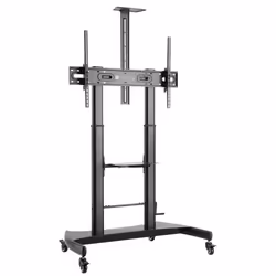 Techly Supporto a pavimento per TV con altezza regolabile, in acciaio, per TV da 60'' a 100'', 100 kg, 152,4 cm (60"), 2,54 m ...