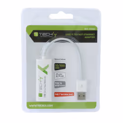 Techly Convertitore da USB2.0 a Fast Ethernet 10/100 Mbps