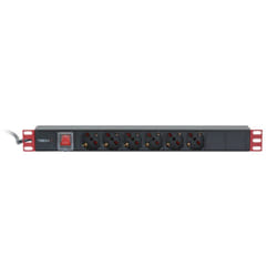 Techly Multipresa 6 Posti da Rack 19" Spina Italiana con Interruttore 1 U