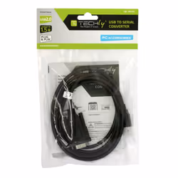 Techly Convertitore Adattatore da USB 2.0 a Seriale Nero