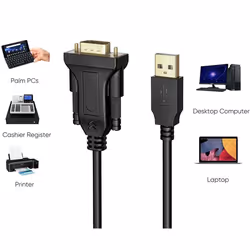 Techly Convertitore Adattatore da USB 2.0 a Seriale Nero