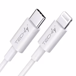 Techly Cavo di Ricarica e Sincronizzazione USB-C a Lightning 1m Bianco, 1 m, Lightning, USB C, Maschio, Maschio, Bianco