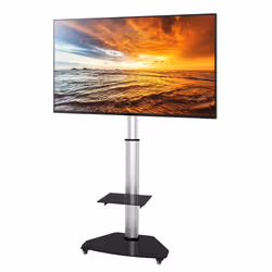 Techly Supporto a Pavimento con Mensola Trolley TV LCD/LED/Plasma 37-70" Silver - Vista aggiuntiva 5