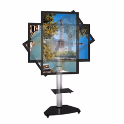 Techly Supporto a Pavimento con Mensola Trolley TV LCD/LED/Plasma 37-70" Silver - Vista aggiuntiva 7