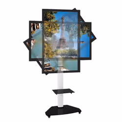 Techly Supporto a Pavimento con Mensola Trolley TV LCD/LED/Plasma 37-70" Bianco - Vista aggiuntiva 7