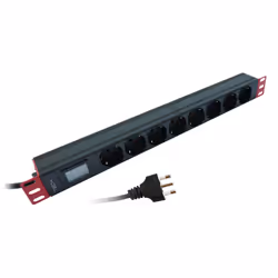 Techly I-CASE STRIP-81UM, 1U, Nero, 8 presa(e) AC, Tipo L, 2 m, H05VV-F 3G 1.5 mm²