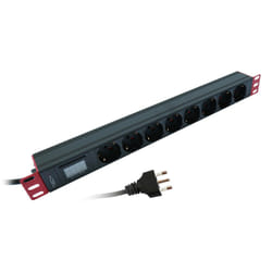Techly I-CASE STRIP-81UM unità di distribuzione dell'energia (PDU) 8 presa(e) AC 1U Nero