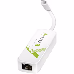 Techly IADAP USB31-ETGIGA3, Cablato, USB tipo-C, Ethernet, 5000 Mbit/s, Bianco