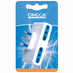 ADATTATORE QUADRUPLO BPRESE 10/16A 2P+T CON SPINA 16A CON ALVEOLI DI PROTEZIONE BIANCO
