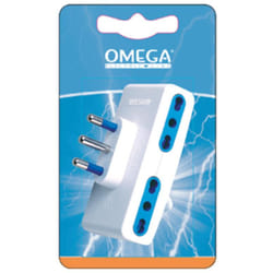 Adattatore quadruplo bprese 10/16A 2P+T con spina 16A con alveoli di