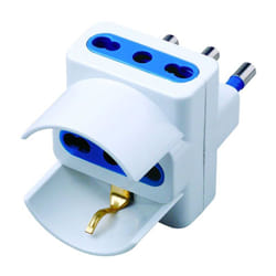 Adattatore Triplo 1 Presa Schuko 2 Bprese 10/16a Spina 16a Colore