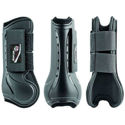 Full, Marrone Scuro: Coppia di paratendini Air Flow in neoprene forato con sistema di aerazione e rinforzo in plastica