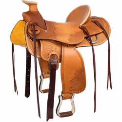 Sella western da lavoro modello High Country in pelle arcione in Ralide e fibbie in acciaio inox Marca: Denver Colori: natura ...