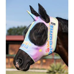 Maschera anti mosche in lycra con rete copriorecchie unicorno: l, Unicorno are real