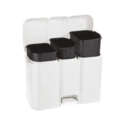 Pattumiera patty 3 differenziata collezione aurora bianco 13 + 8 + 13 l misure 58.5 x 32 x h 41.5 cm 3 scomparti