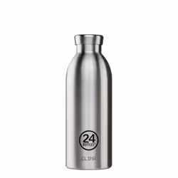 24Bottles Clima Bottle Steel, 0,5 L, Acciaio satinato, Acciaio inox, 12 h, 24 h, 7,3 cm