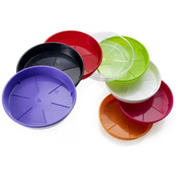Sottovaso rotondo 'Plato' per vasi colorati da esterno e giardino -14 cm / Trasparente