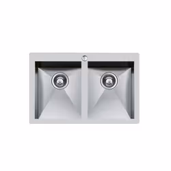 Foster Quadra 80.2V.SF, Rettangolare, Acciaio inox, Acciaio inox, 2 ciotole, Rettangolare, 340 x 400 mm