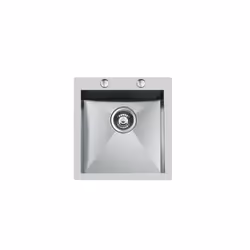 Foster Quadra.1V.40x40.br.SF, Rettangolare, Acciaio inox, Acciaio inox, 1 ciotole, Quadrato, 400 x 400 mm