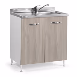 Sottolavello 2 ante 80 cm con lavello incluso colore olmo Caratteristiche: Maniglie incluse Colore olmo 2 ante Misure: L 80 x ...