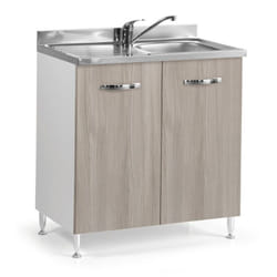 Sottolavello 2 ante 80 cm con lavello incluso colore olmo