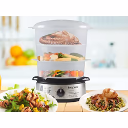 Beper BC.250 pentola a vapore 3 cestello/i Superficie piana 800 W Acciaio inox, Trasparente - Vista aggiuntiva 5