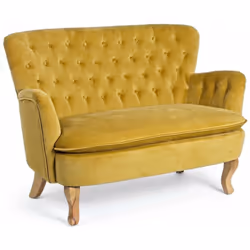 Divano 2 posti "Orlins" è un elegante pezzo di arredamento per interni con una struttura in legno di pino e un rivestimento i ...