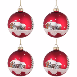 Set Palline di Natale in Vetro con decorazione innevata Diametro 80 - 100 mm Set Palline di Natale Bizzotto composto da 4 o 6 ...